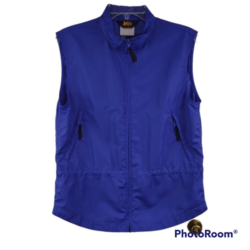 REI Womens Lightweight Purple Full Zip Drawcord Waist Zip Pocket Athletic Vest